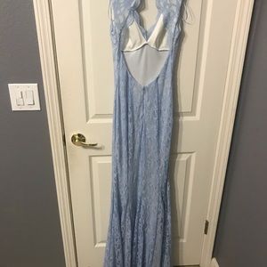 Blue Sequence Prom Dress